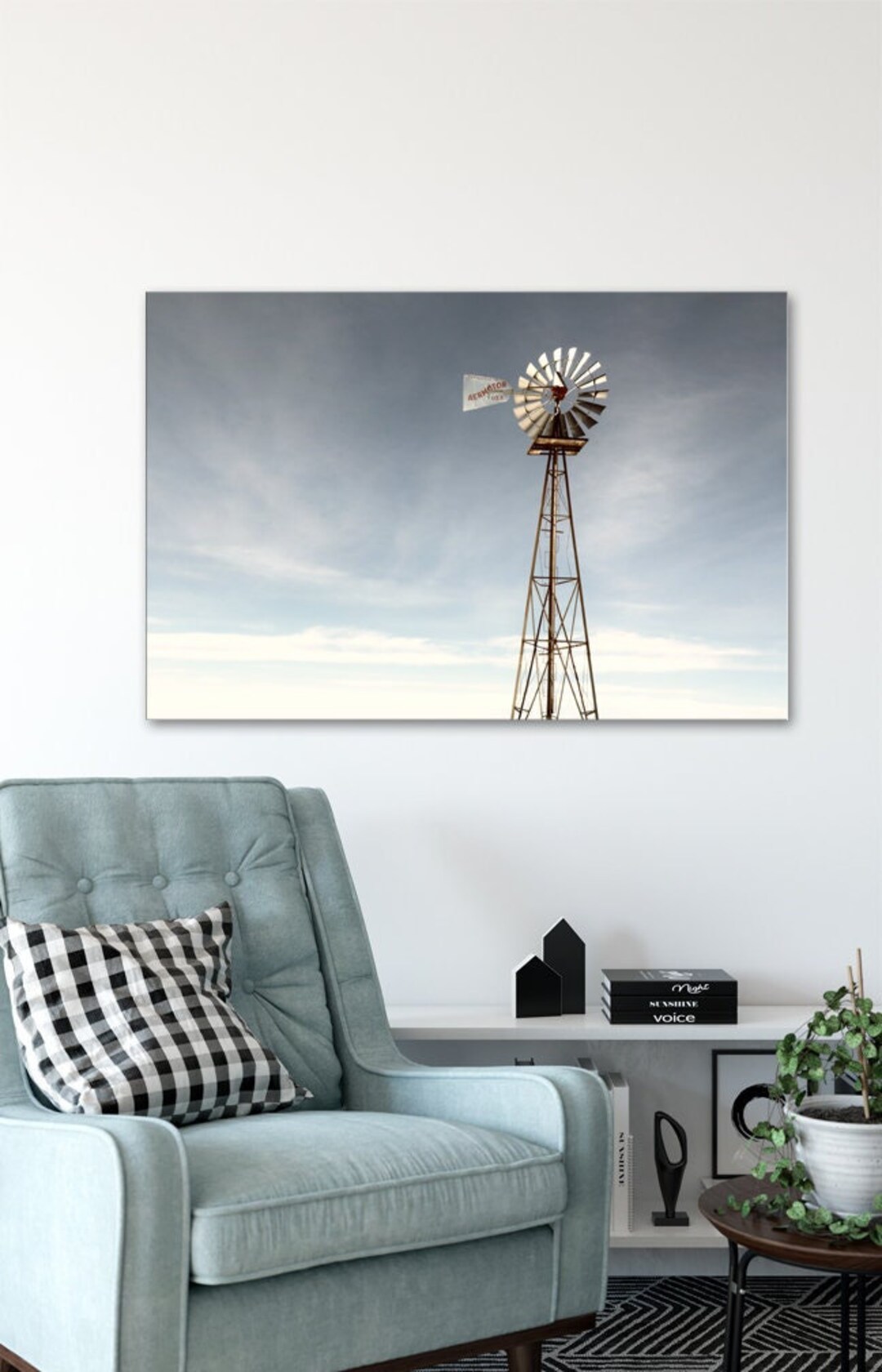 Industrial Farmhouse Wall Decor Farm & Ranch Windmill Blue Etsy
