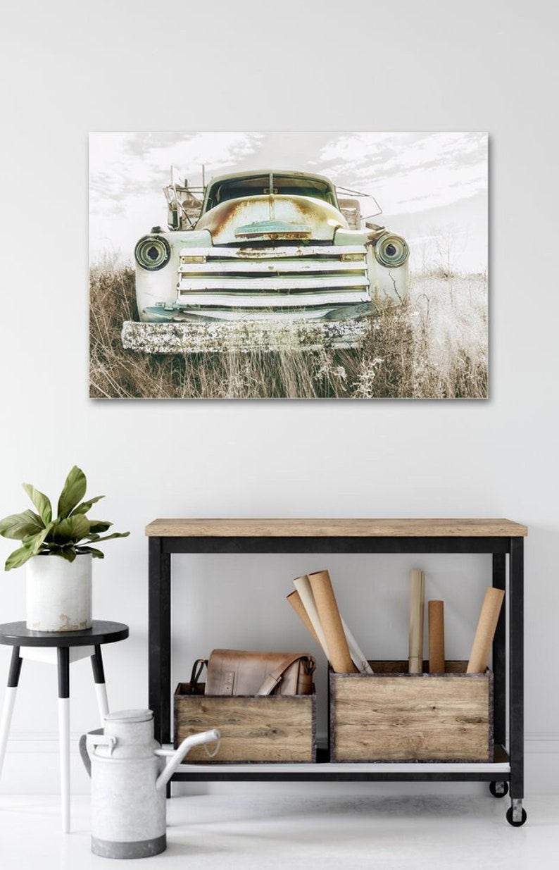 Rustic Vintage Farm Truck Wall Decor Chevy Pickup Etsy