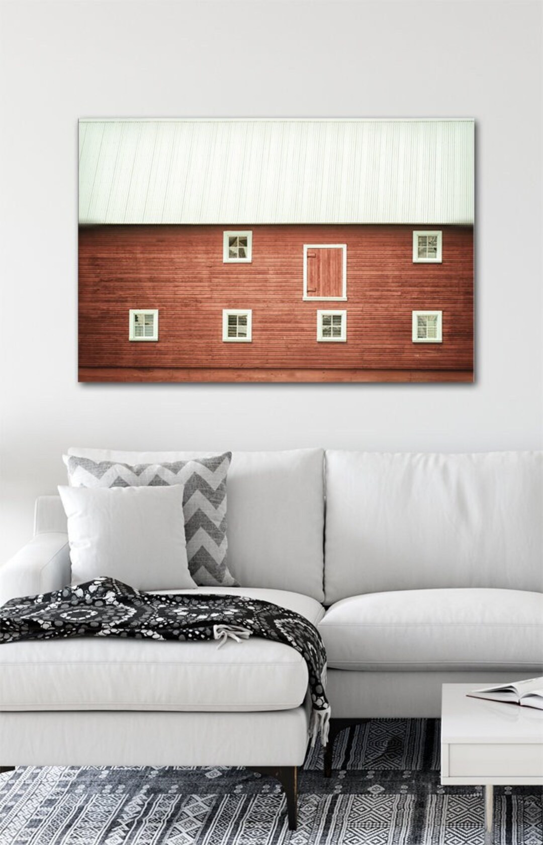 Red Barn Wall Art Print or Canvas Country Farm Decor Etsy