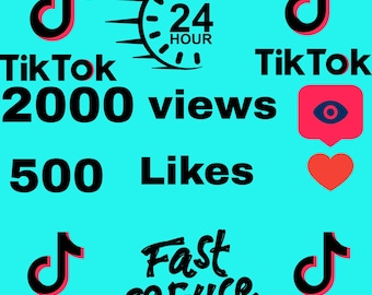 TikTok再生回数2000回、いいね500件 | 動画のいいねと再生回数を高速増加 | ソーシャルメディアデジタルサービス