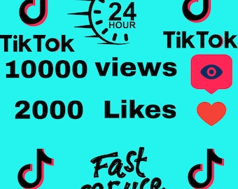 TikTok再生回数10,000回、いいね数2,000件 | 動画のいいね数と再生回数を高速増加 | ソーシャルメディアデジタルサービス