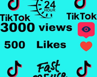 TikTok再生回数3000回、いいね500件 | 動画のいいねと再生回数を迅速に増加 | ソーシャルメディアデジタルサービス
