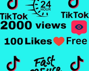 TikTok再生回数2000回といいね100件ボーナス | 動画のいいねと再生回数を高速で増加 | ソーシャルメディアデジタルサービス