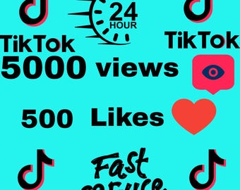 TikTokの再生回数5000回といいね500件 | 動画のいいねと再生回数を高速で増加 | ソーシャルメディアデジタルサービス