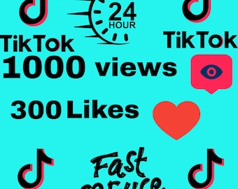 TikTok再生回数1000回、いいね300件 | 動画のいいねと再生回数を高速で増加 | ソーシャルメディアデジタルサービス