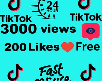 TikTok再生回数3000回といいね200件ボーナス | 動画のいいねと再生回数を高速で増加 | ソーシャルメディアデジタルサービス