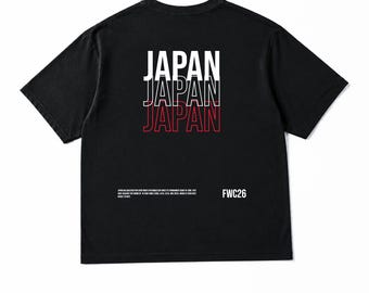 Japan Oversized T-Shirt - Football Graphic Tee, Streetwear Boxy Shirt, Unisex FWC26 Apparel