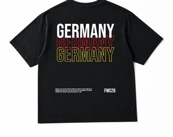 Germany Oversized T-Shirt - Football Graphic Tee, Streetwear Boxy Shirt, Unisex FWC26 Apparel
