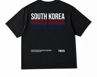 South Korea Oversized T-Shirt - Football Graphic Tee, Streetwear Boxy Shirt, Unisex FWC26 Apparel