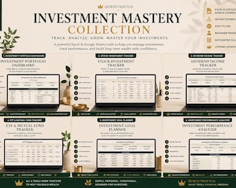 Investment Mastery Collection Investment Portfolio Tracker Dividend Income Wealth Planning Bundle