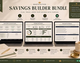 Savings Goal Tracker Bundle: Financial Planning, Budgeting (Digital Download)