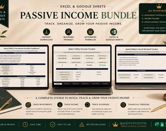 Passive Income Bundle: Investment, Dividend, Wealth Tracker (Digital Download)