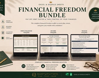 Financial Freedom Bundle: Debt, Income, Wealth Planners (Digital Download)