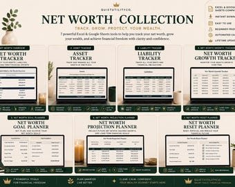 Net Worth Tracker Bundle: Financial Planning, Wealth Growth, Goal Setting (Digital Download)