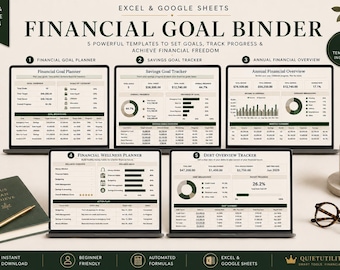 Financial Goal Binder: Planner, Tracker, Overview (Digital Download)