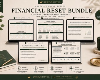 Financial Reset Bundle: Money Management, Planning Tools (Excel, Google Sheets)