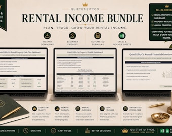 Rental Property Cash Flow Tracker Bundle (Excel, Google Sheets)