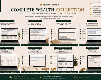 Complete Wealth Collection Spreadsheet Net Worth Tracker Wealth Planner Financial Independence Bundle