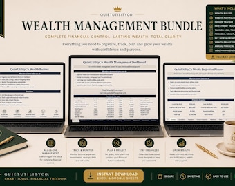 Wealth Management Bundle: Financial Planning, Net Worth Tracker (Digital Download)