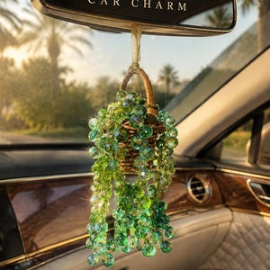 Beaded Crystal Plant Suncatcher Car Charm