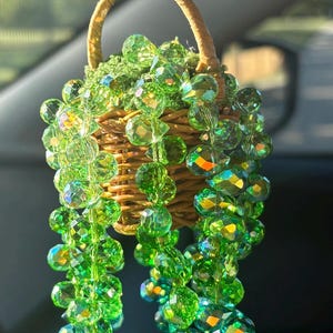 Beaded Crystal Plant Suncatcher Car Charm