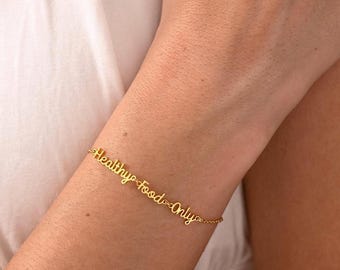 Pulsera con nombre personalizado, plata de ley personalizada, regalo con el nombre de la familia de la madre