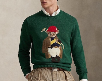 Ralph Lauren Polo Bear Sweatshirt | Embroidered Teddy Bear Sweater | Winter Fashion