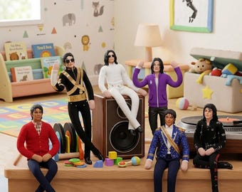 Michael Jackson Figure Collectible Set Dolls 28cm Iconic Outfits, Legend Pop Music Dance