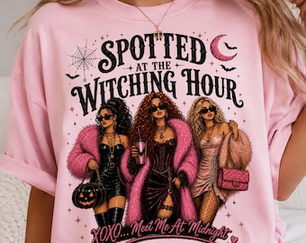 Witching Hour Png, Boujee Halloween Png, Glam Girls Halloween 2026 Png, Pink Girly Shirt Design, Sublimation, Digital Download