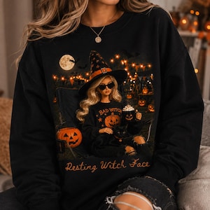Funny Doll Face Halloween PNG, Resting Witch Face PNG, Bad Witch Shirt Design, Spooky Cute Sublimation, Fall Shirt PNG, Digital Download