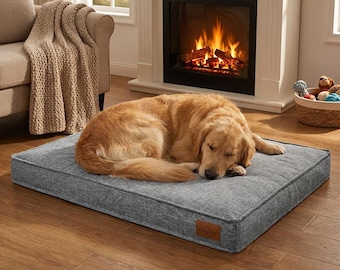 Orthopädische Hundebett Matte für große Hunde – Dicke gepolsterte Haustiermatratze – Waschbares Hunde Bodenbett – Mittelgroßes XL XXL Hundebett