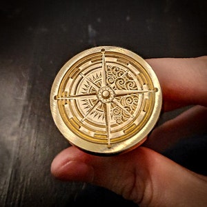 Vintage compass wax seal stamp Exclusive design from Heypenman image 2