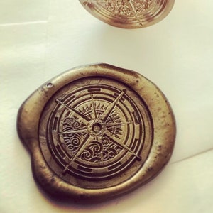 Vintage compass wax seal stamp Exclusive design from Heypenman image 1