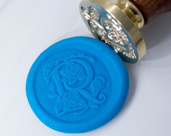 Wax Seal Stamp Set | Rose Font | For Lover | Love Letter | Floral Rose Decorative Letter Stamp | Wax Stamp | Seal Stamp