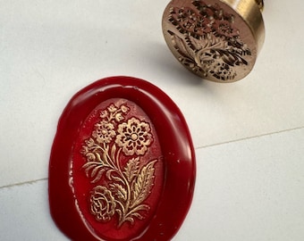 French flowers oval wax seal stamp | Exclusive design from Heypenman