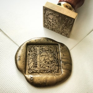 William Morris square initial wax seal stamp A-Z /Heypenman crossover with BlackmarketIntl/