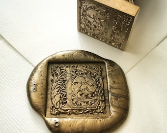 William Morris square initial wax seal stamp A-Z /Heypenman crossover with BlackmarketIntl/