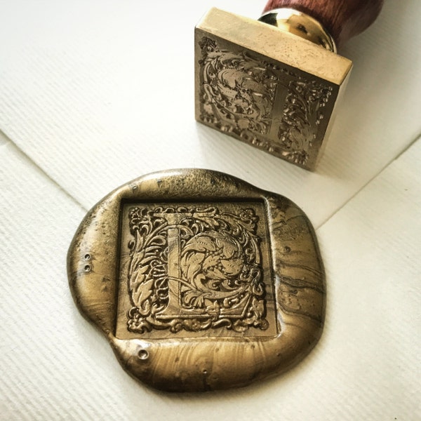 William Morris square initial wax seal stamp A-Z /Heypenman crossover with BlackmarketIntl/