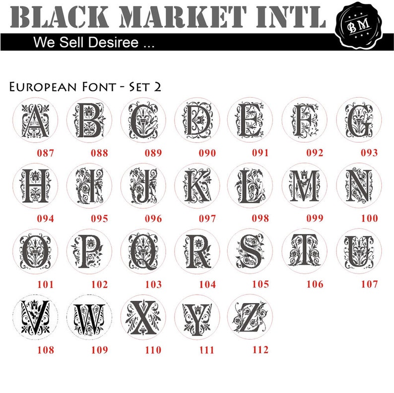 Wax Seal Stamp Set Initial Font Alphabet European Font Set Etsy