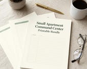 Small Apartment Command Center Printables, Renter Home Organizer, Weekly Planner, Cleaning Checklist, Bill Tracker