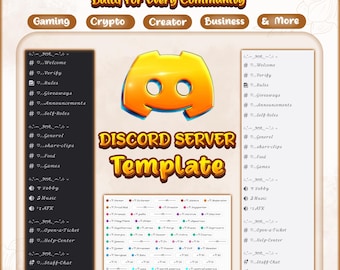 Template per server Discord | Configurazione professionale di server Discord | Community Discord pronta all'uso | Server per gaming, creatori di contenuti e aziende
