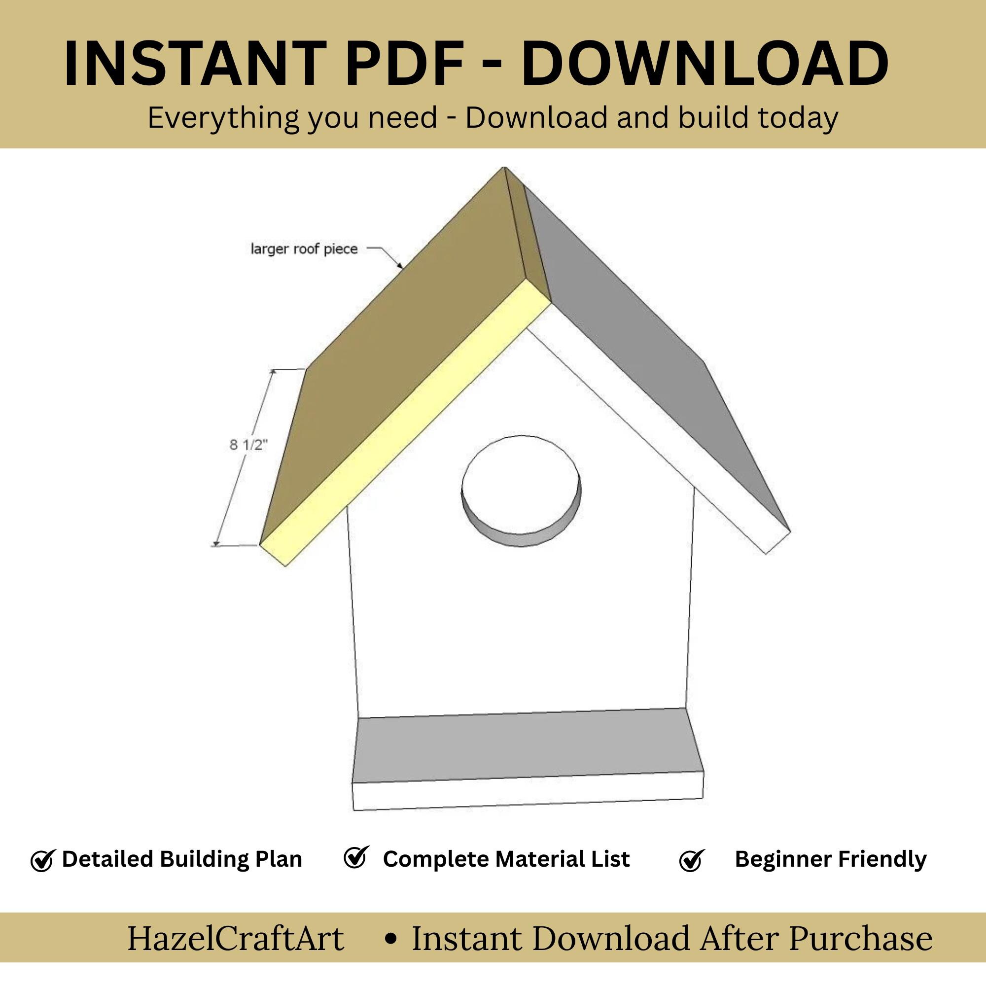DIY Birdhouse Plans One Cedar Fence Picket | Beginner Woodworking PDF