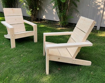 Modern Adirondack Chair Plans – Easy Build PDF, 2x4 Beginner Woodworking, DIY Outdoor Patio Chair, Instant Digital Download
