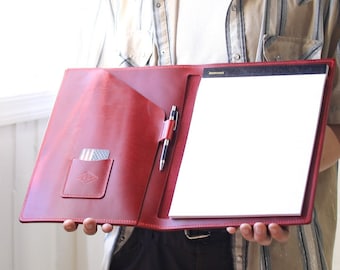 Portafoglio in pelle classica - Blocco note, organizer, blocco note ricaricabile, Padfolio, cartella aziendale, blocco note, porta blocco note