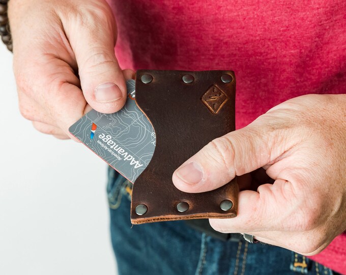 Personalized Slim Leather Front Pocket Wallet, Minimalist Leather Wallet, Men's Cardholder, Thin Wallet, Groomsmen Gift