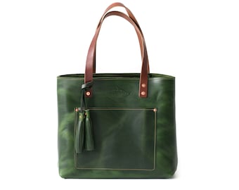 Emerald Green Leather Tote for Women - Lifetime Leather