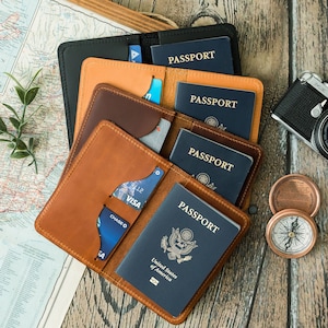 Leather Passport Cover, Travel Passport Holder, Personalized Passport Cover, Travel Gift For Men, Christmas Gift for Him, Travel Needs
