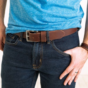 Leather Belt, Full Grain Leather Belt, Father&#39;s Day Gift, Brown Leather Belt, Mens Leather Belt, Gift for Him, Gift for Boyfriend, Casual