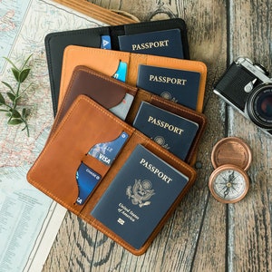 Funda de cuero para pasaporte personalizada, funda de cuero para pasaporte, funda para pasaporte, billetera para pasaporte, regalo de viaje, regalo para viajeros apasionados, regalo para viajeros