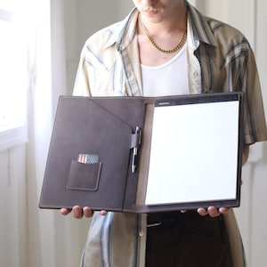 Personalized Padfolio - Leather Portfolio, Corporate Gift, Refillable, Portfolio, Notebook Cover, Legal Pad Planner, Leather Padfolio
